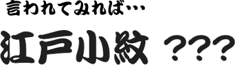 言われてみれば・・・ 江戸小紋 ???